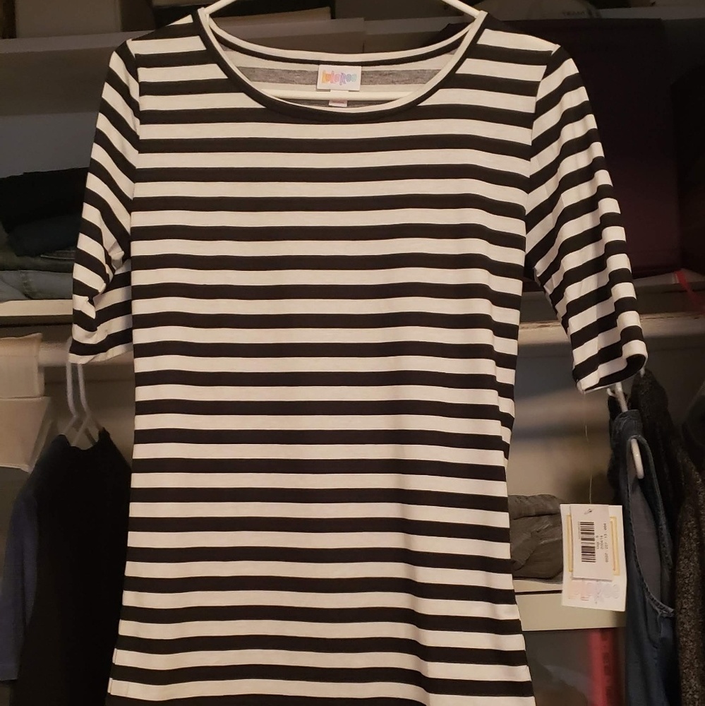 NWT Black and White Striped Gigi Shirt